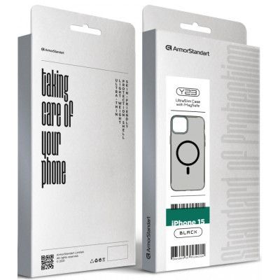 Чехол для мобильного телефона Armorstandart Y23 MagSafe Apple iPhone 15 Transparent Black (ARM68566) | Зображення 3