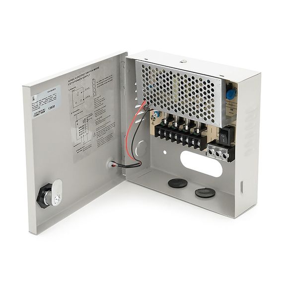 Імпульсний блок живлення 12V-5A / 4CH в боксі з замком перфорований
