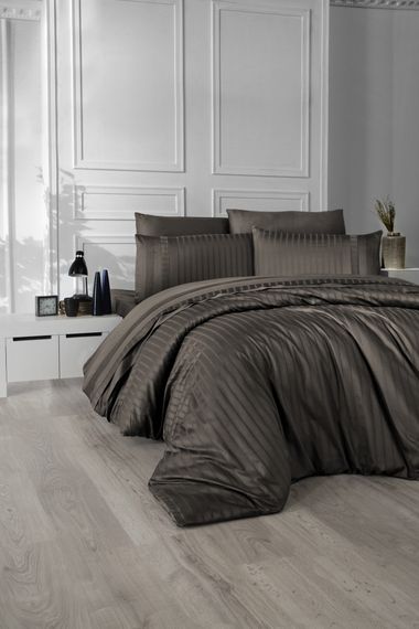 Комплект постільної білизни First Choice Deluxe Satin 200 х 220 см New Trend Brown