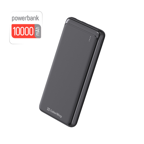Павербанк 10000 mAh ColorWay CW-PB100LPG3BK-PD 18W QC+PD slim світлодіодний індикатор чорний | Зображення 3