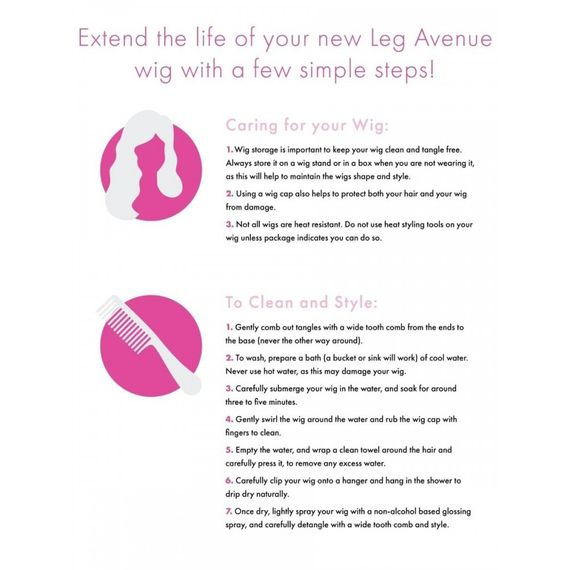 Перука пряма довга Leg Avenue, рожева, світиться в ультрафіолеті, 84 см, розмір O/S | Зображення 5