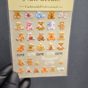 Об'ємна наліпка для нігтів 1059 на липкій основі (7 х 9 см)