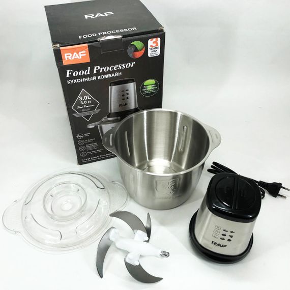 Подрібнювач RAF R.7031 настільний електричний блендер-чоппер 3 л 1000 Вт, Кухонний блендер для овочів | Зображення 1