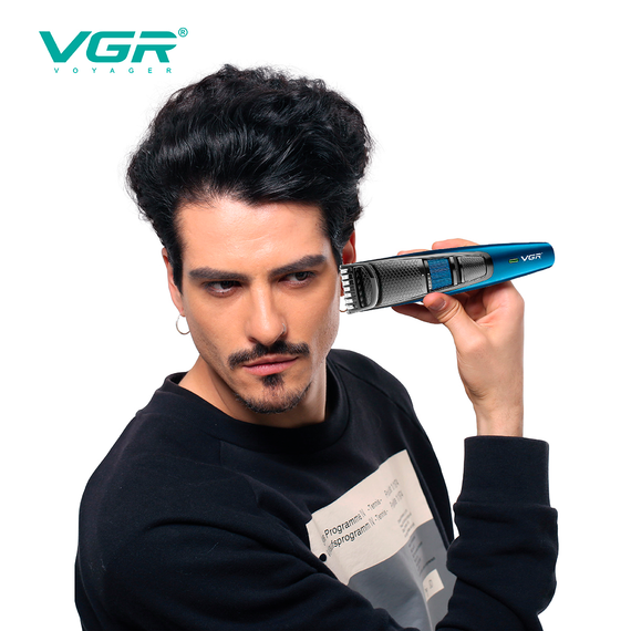Триммер аккумуляторный для стрижки VGR V-053B с регулятором высоты и универсальной насадкой | Зображення 4