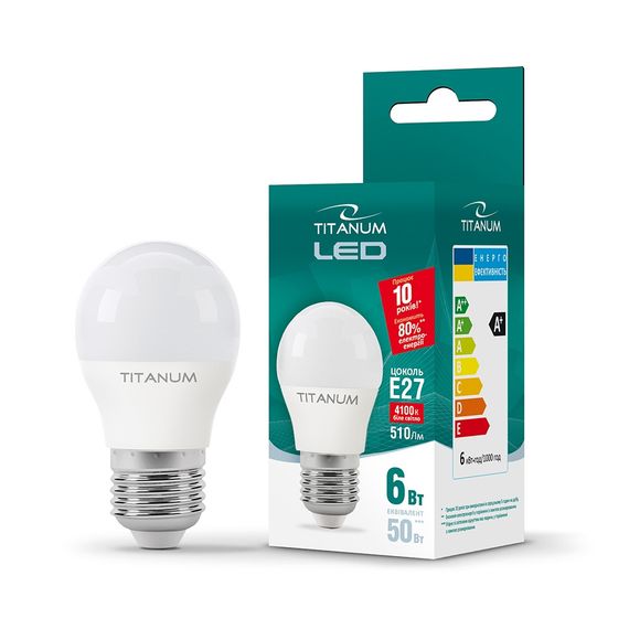 LED лампа TITANUM G45 6W 4100K E27