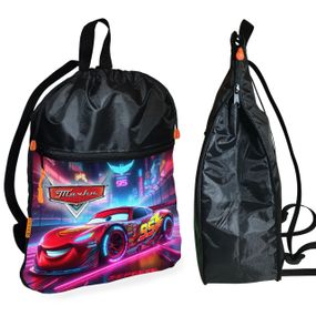 Рюкзак-мешок для обуви,спортивной формы Тачки Молния Маквин детская сумка для сменки с расширителем (01441)