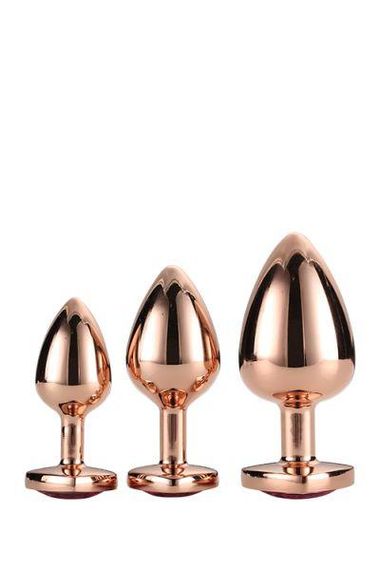 Dt21792 набір анальних пробок GLEAMING LOVE ROSE GOLD PLUG SET Sex Aura | Зображення 5