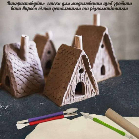 Детский глиняный набор для творчества GL-003 природная глина 1 кг | Зображення 3