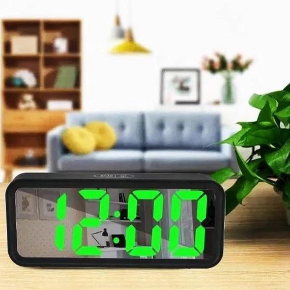 Годинник настільний DT-6508 з будильником та USB зарядкою із зеленим підсвічуванням | Зображення 8