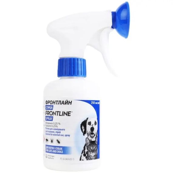 Спрей от блох и клещей для собак и котов Frontline Spray (Фронтлайн) Boehringer Ingelheim, 250 мл
