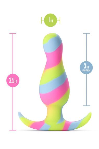 Анальна пробка різнокольорова AVANT KALEIDO LIME Sex Aura | Зображення 7