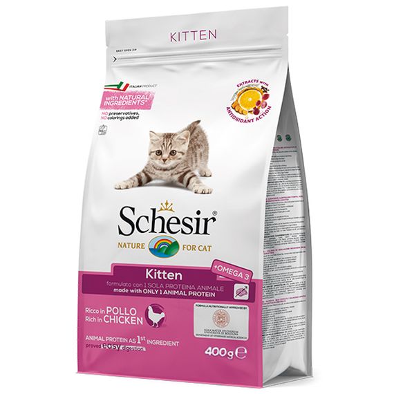 Корм Schesir Cat Kitten сухий монопротеїновий з куркою для кошенят 1.5 кг