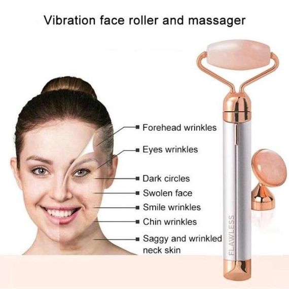 Масажер ролик електричний для особи Facial Roller Massager. Колір бежевий FO-17 | Зображення 7