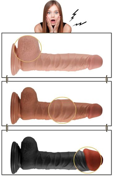 Вібратор на присосці 8.5 Real Extreme Vibrating Dildo Flesh Sex Aura | Зображення 3
