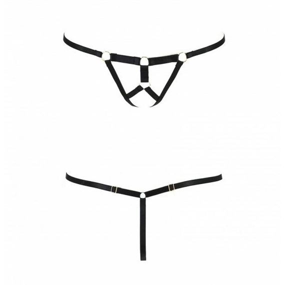 Трусики стрінги зі стреп Passion Exclusive ARMANDA THONG S/M, black | Зображення 4