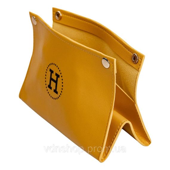 Серветниця з еко шкіри 20×7.5×11.5 см для серветок на кнопках Жовтий HP-3-213Y | Зображення 3