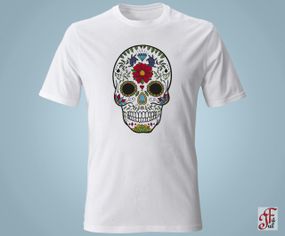 Футболка з принтом   Мексиканський череп.