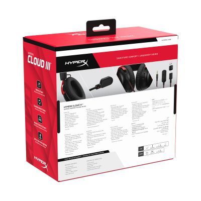 Гарнiтура HyperX Cloud III 3.5mm/USB-A/USB-C Black/Red (727A9AA) | Зображення 9