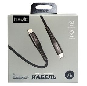 Кабель USB PD Lightning/Type-C Havit HV-CB6146 1м чорний