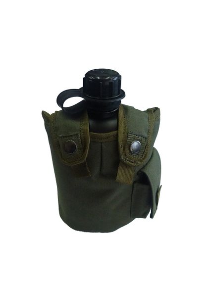 Фляга пластикова М&М 1000 мл Чорна в чохлі Вид 2 Olive green Хакі (213568) | Зображення 1