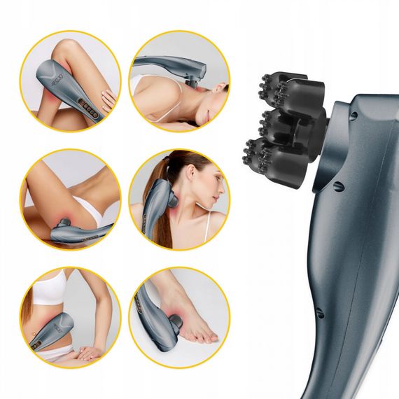 Ручний вібраційний масажер для тіла 4FIZJO Long Stick 7 в 1 4FJ0555 Grey (P-5907739319135) | Зображення 5