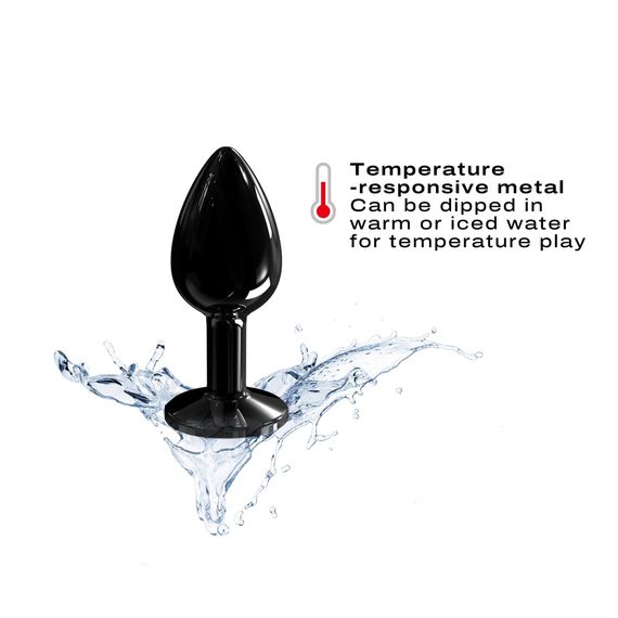 Металева анальна пробка з кристалом Dorcel Diamond Plug Black S (м'яте паковання!!!) | Зображення 3
