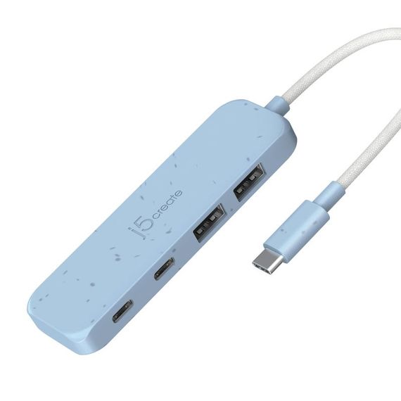 Хаб J5create JCH342EC-N USB-C на 2 USB-A/2 USB-C, блакитний | Зображення 1
