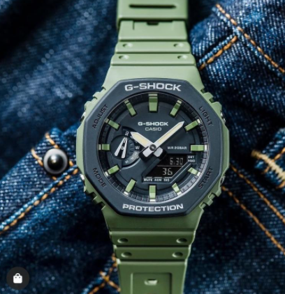 Удароміцні полімерні наручний годинник Casio оригінал Японія G-Shock GA-2110SU-3AER з полімерним ремінцем | Зображення 2