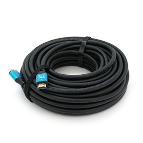 Кабель Merlion HDMI-HDMI 4Kx2K Ultra HD, 15.0m, v2, 0, круглий Black, коннектор Blue, Blister-box, Q20