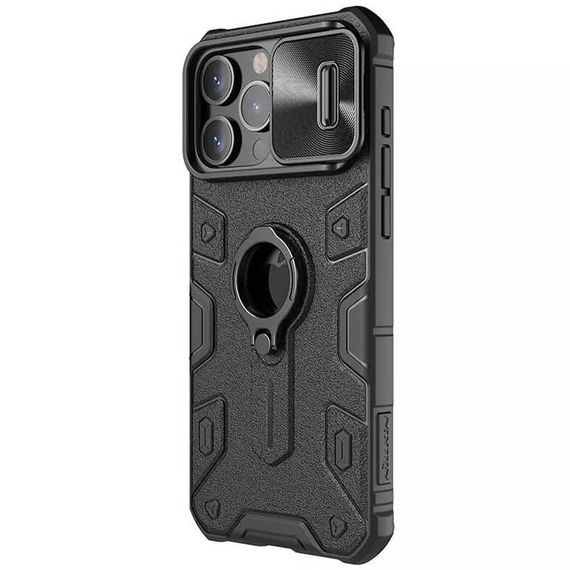 TPU+PC чохол Nillkin CamShield Armor (шторка на камеру) для Apple iPhone 15 Pro Max (6.7") Чорний | Зображення 1