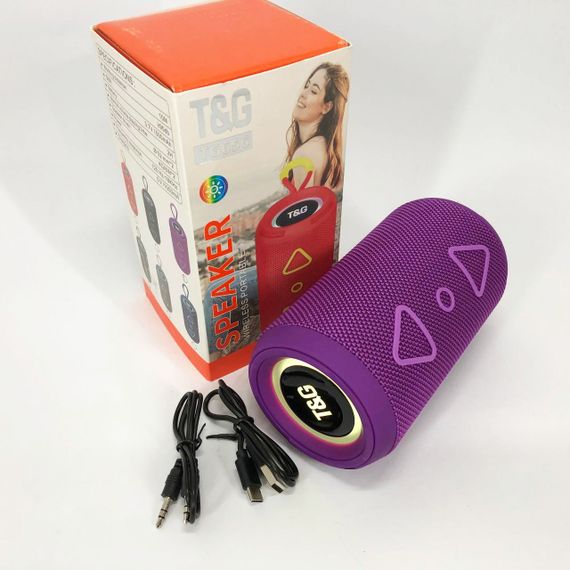 Bluetooth колонка портативна TG656 FM-радіо, потужна переносна акустична колонка. Колір: фіолетовий | Зображення 2