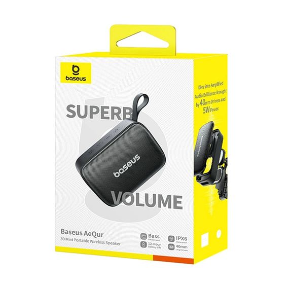 Bluetooth Колонка Baseus OS AeQur 30 Mini (A20077900123-00) Cosmic Black | Зображення 3