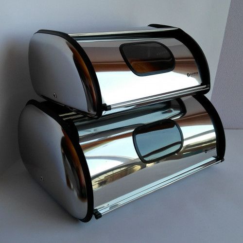 Набор хлебниц из нержавеющей стали Maestro MR-1675, 2 шт с откидной крышкой