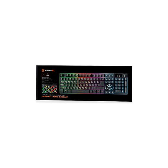 Клавіатура REAL-EL 7090 Comfort Backlit, black | Зображення 3