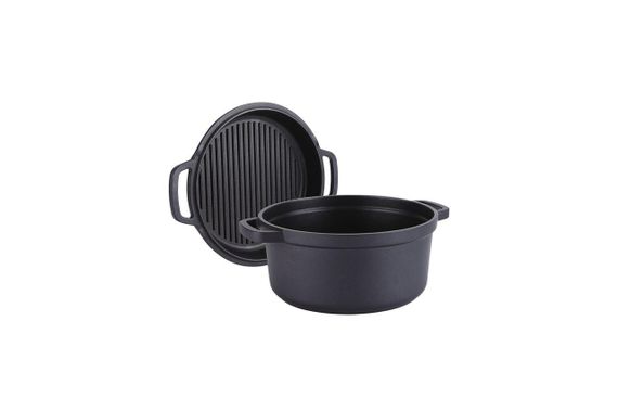 Кастрюля антипригарная Maestro - 240 мм x 4,5 л с крышкой-сковородкой (MR-4124)