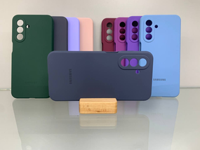 Samsung A26 Протиударний чохол з логотипом софт тач синій