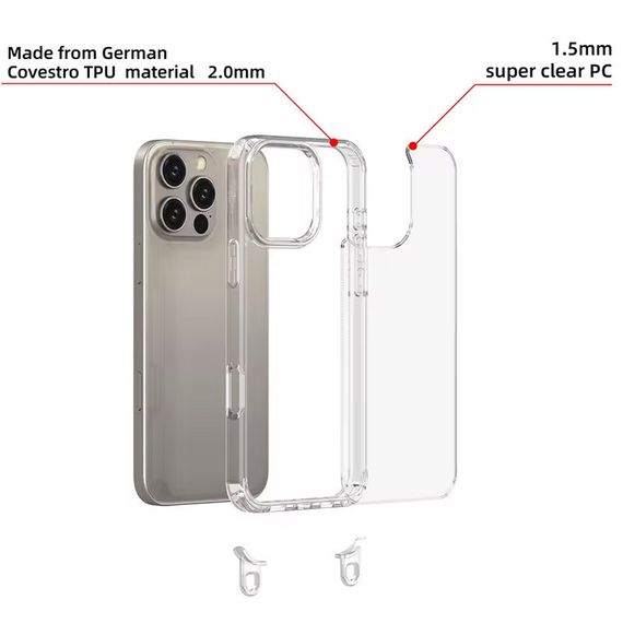 Чохол TPU Transparent with Straps для Apple iPhone 12 Pro Max (6.7") | Зображення 3