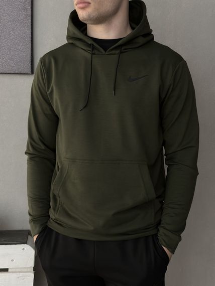 Комплект 3 в 1 Демісезонний спортивний костюм Nike худі хакі + чорні штани (двонитка) + Футболка чорна Nike | Зображення 4