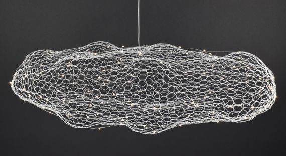 Люстра світлодіодна підвісна LED світильник для квартири на стелю лед 27658 Хром 25-200х42х80 см.