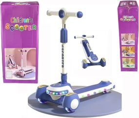 Трехколесный самокат Viper YJF-2026 Active Kids (подсветка, складная конструкция, регулируемая ручка) Синий