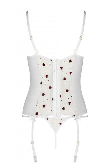 Корсет з підв'язками, стрінги Passion LOVELIA CORSET XXL/XXXL, white Sex Aura | Зображення 5
