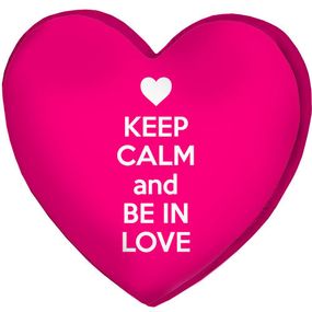 Подушка сердце 3D Keep calm and be in love 40х40х7,5 см (3DPS_15L052)