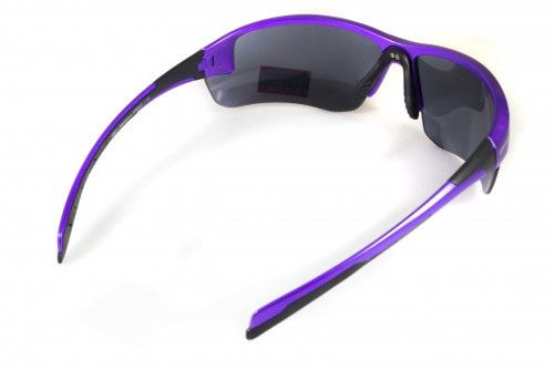 Окуляри захисні Global Vision Hercules-7 Purple (silver mirror) дзеркальні чорні у фіолетовій оправі | Зображення 2