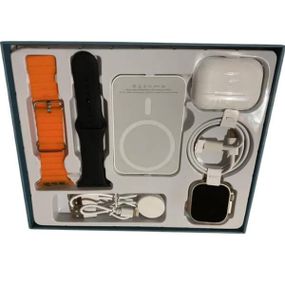 Комплект подарочный смарт-часы RM22 + наушники + беспроводная зарядка+2 ремешка