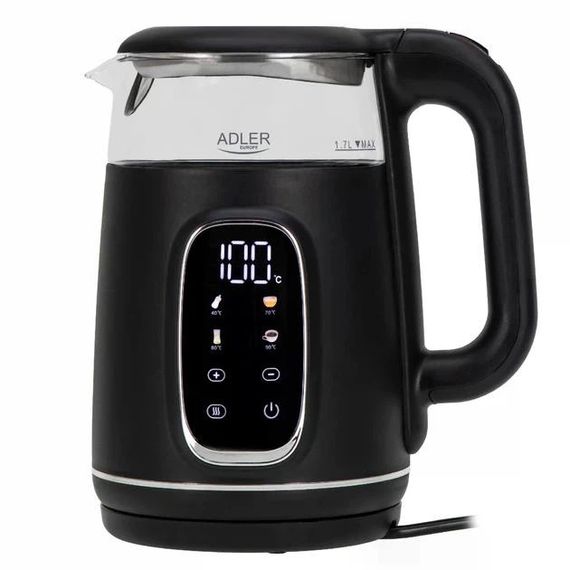 Електрочайник Adler AD 1305 black silver 1.7 л чорний з сріблястим | Зображення 2