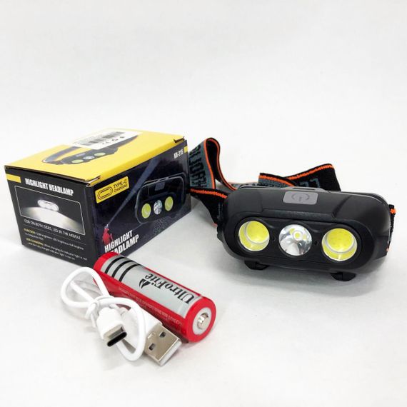 Професійний світлодіодний ліхтарик на голову KX-215-LED-2COB, Led headlamp налобний ліхтар BW-95