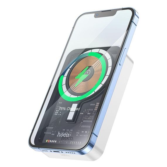 Універсальна Мобільна Батарея Power Bank Hoco Q10A PD20W Wireless Fast Charging 10000mAh Колір Білий | Зображення 2