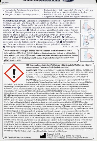 Dontodent Донтодент Таблетки для чистки зубных протезов, 128 шт. | Зображення 3