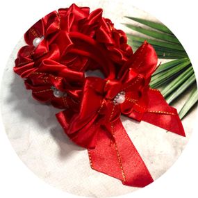 Резинка на гульку/пучок із бантом Червоний