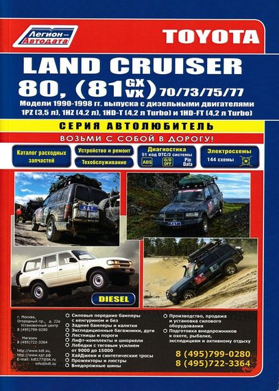 Toyota Land Cruiser Prado 80 дизель. Руководство по ремонту и эксплуатации. Книга